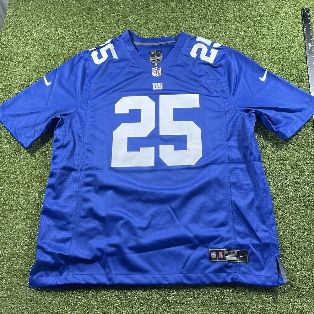 Men's New York Giants Deonte Banks Nike Blue Game Jersey NWOT XL